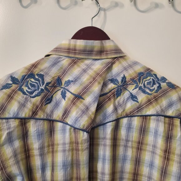 Panhandle Slim Western Westmoor Men's Small Pearl Snap Shirt - Picture 7 of 10